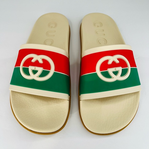 GUCCI Pursuit Women Double G Interlocking GG Logo Rubber Slide Sandals EU 39 - Picture 5 of 11